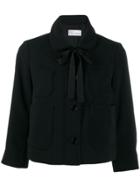 Red Valentino Scalloped Detail Cropped Jacket - Black