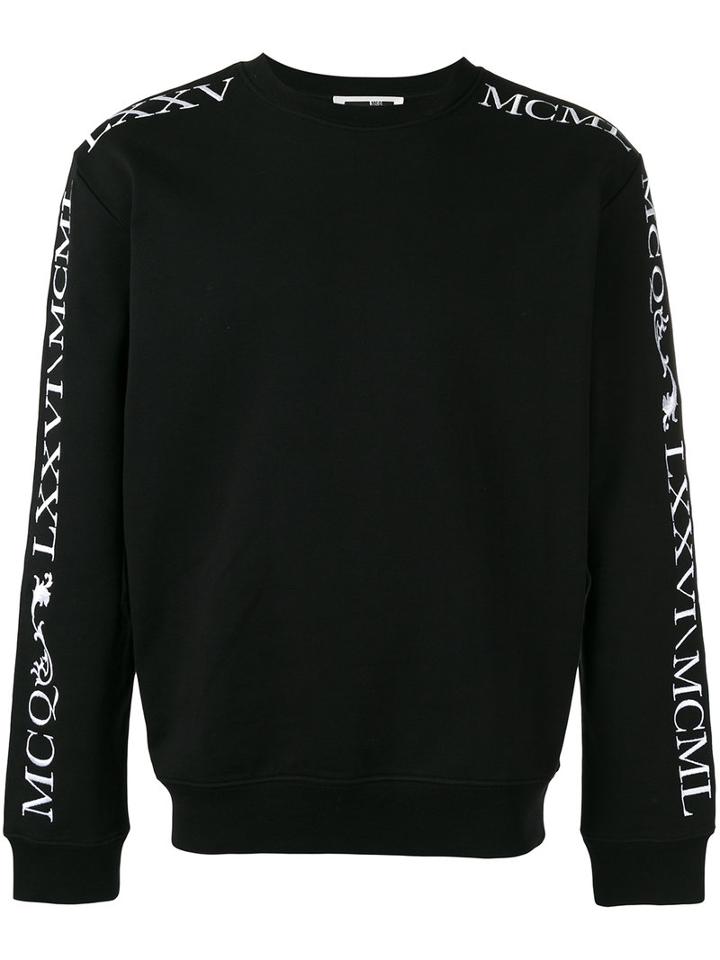Mcq Alexander Mcqueen Roman Numeral Branded Sweatshirt, Men's, Size: Small, Black, Cotton