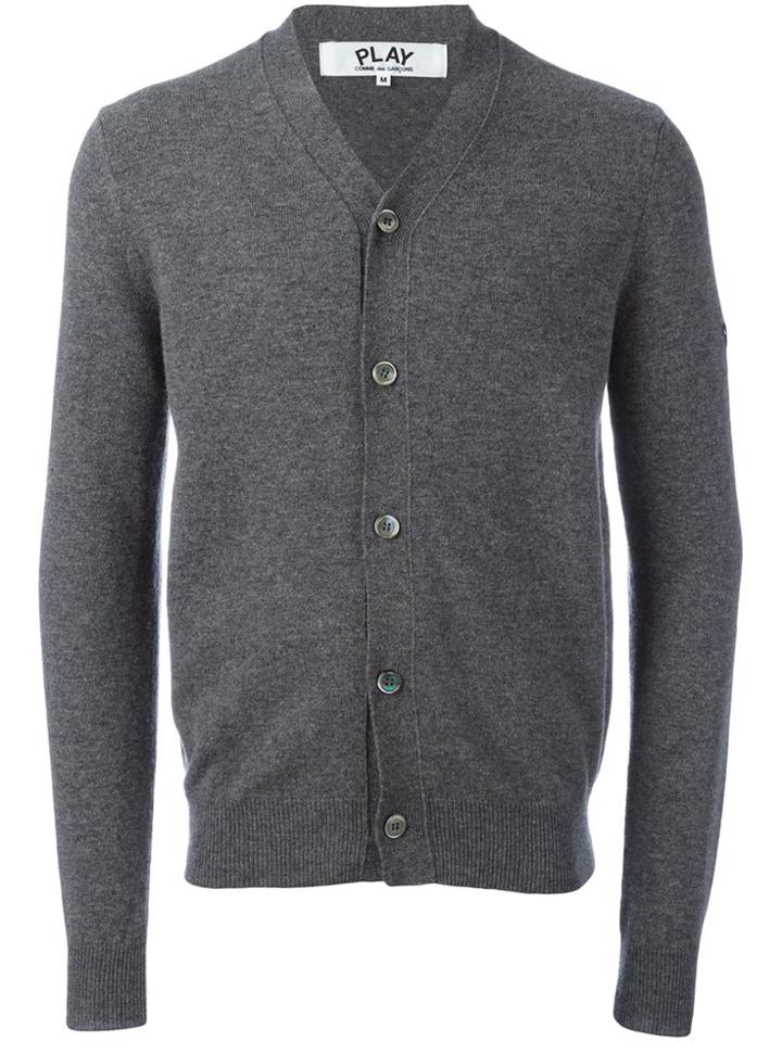 Comme Des Garçons Play V-neck Cardigan - Grey