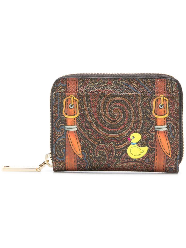 Etro Paisley Trompe L'oeil Zip Around Wallet - Brown