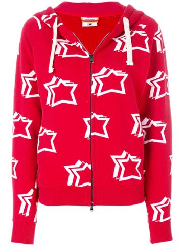 Atlantic Stars Star Print Zipped Hoodie - Red