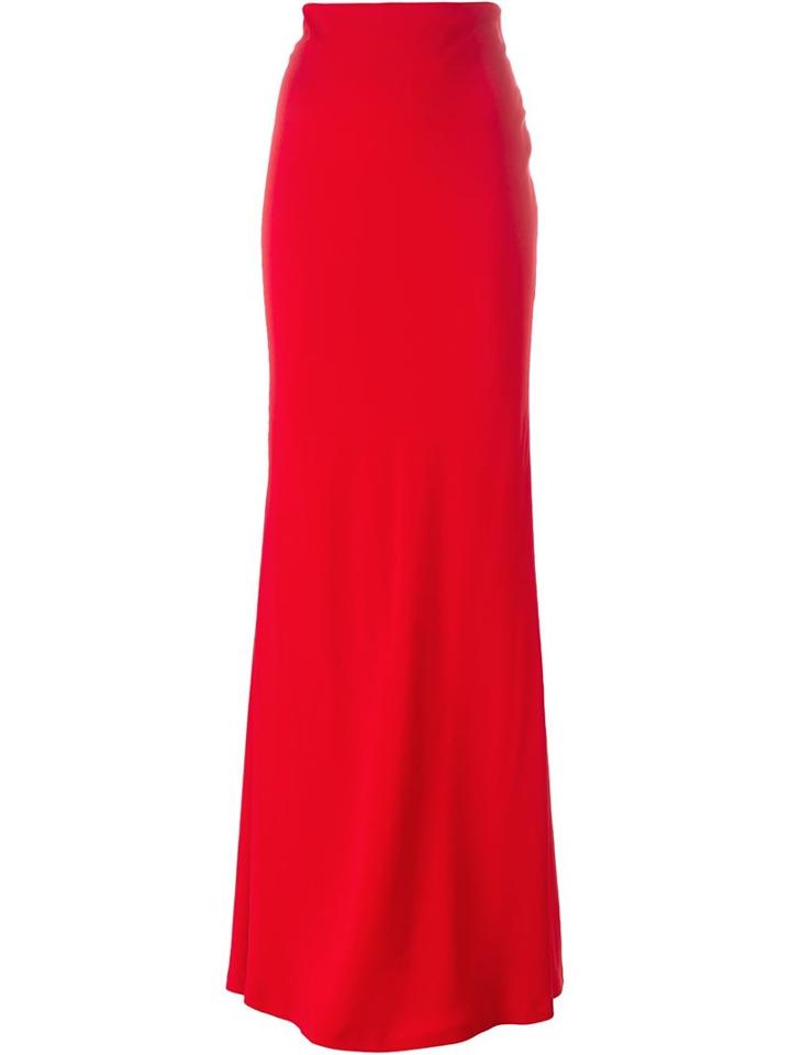 Alexander Mcqueen A-line Maxi Skirt, Women's, Size: 38, Red, Silk/acetate/viscose