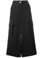 Mm6 Maison Margiela Wide Leg Cropped Pants, Women's, Size: 48, Black, Cotton/rayon/viscose