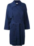 Sonia By Sonia Rykiel - Double Breasted Coat - Women - Cotton/spandex/elastane/cupro/viscose - 38, Blue, Cotton/spandex/elastane/cupro/viscose