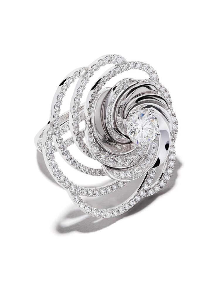 De Beers 18kt White Gold Aria Diamond Cocktail Ring