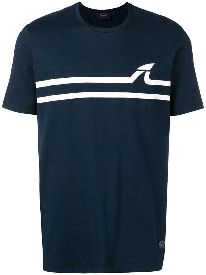 Paul & Shark Shark Fin Print T-shirt - Blue