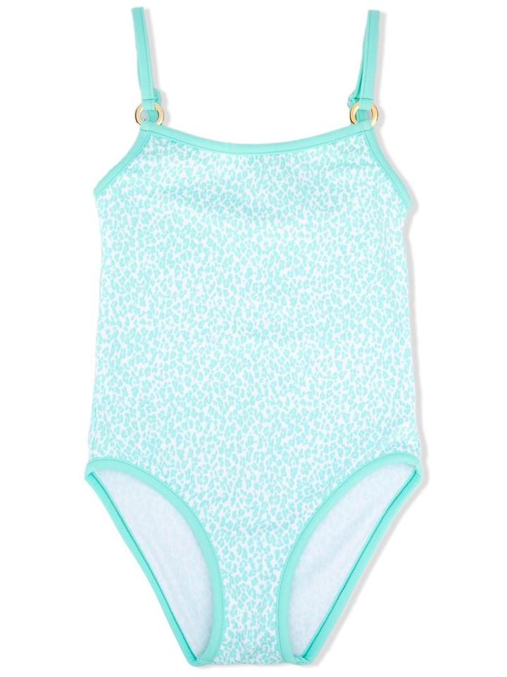 Elizabeth Hurley Beach Kids Cheetah Print One-piece Swimsuit, Girl's, Size: 11 Yrs, Green