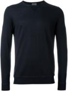 Laneus Crew Neck Sweater, Men's, Size: 54, Blue, Silk/cashmere