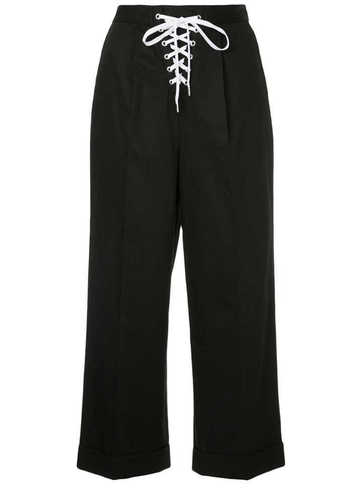 G.v.g.v. Cropped Lace-up Trousers - Black