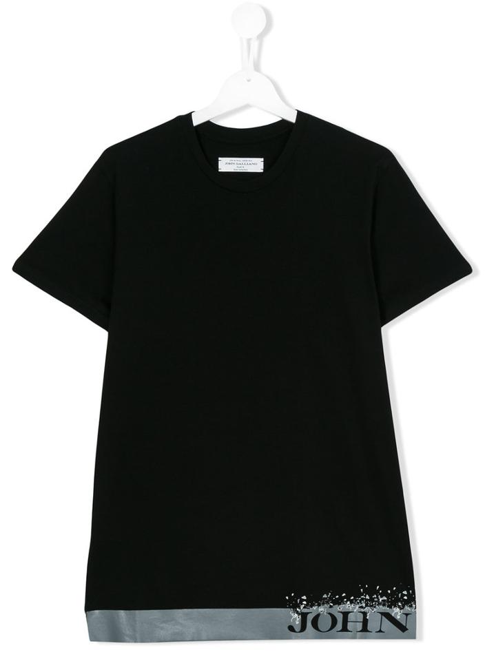 John Galliano Kids - Printed Logo T-shirt - Kids - Cotton - 16 Yrs, Black