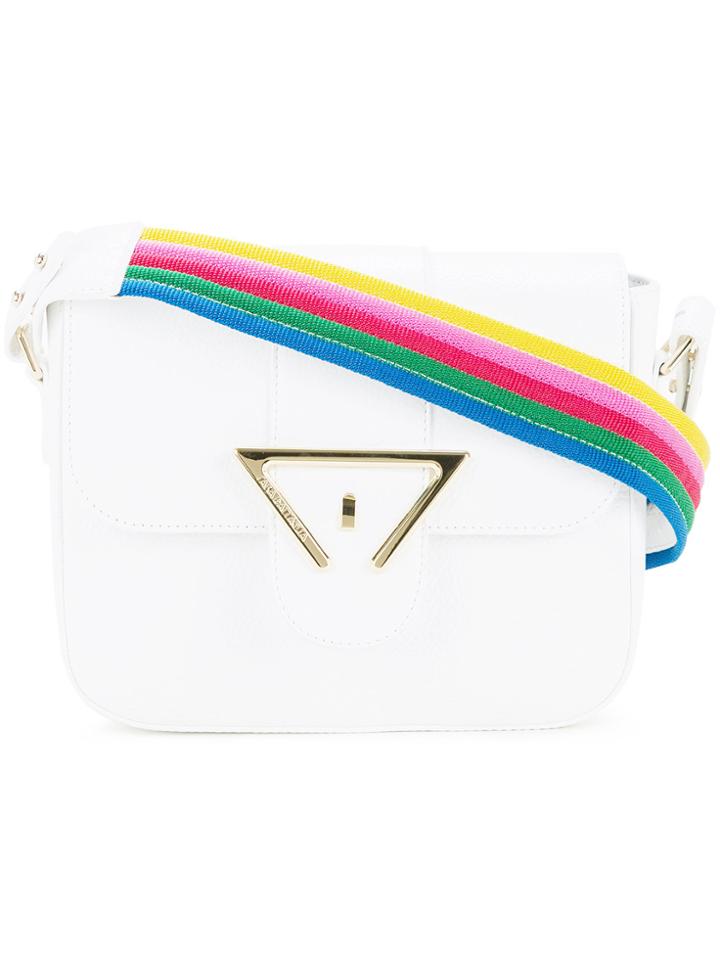 Sara Battaglia Striped Strap Shoulder Bag - White