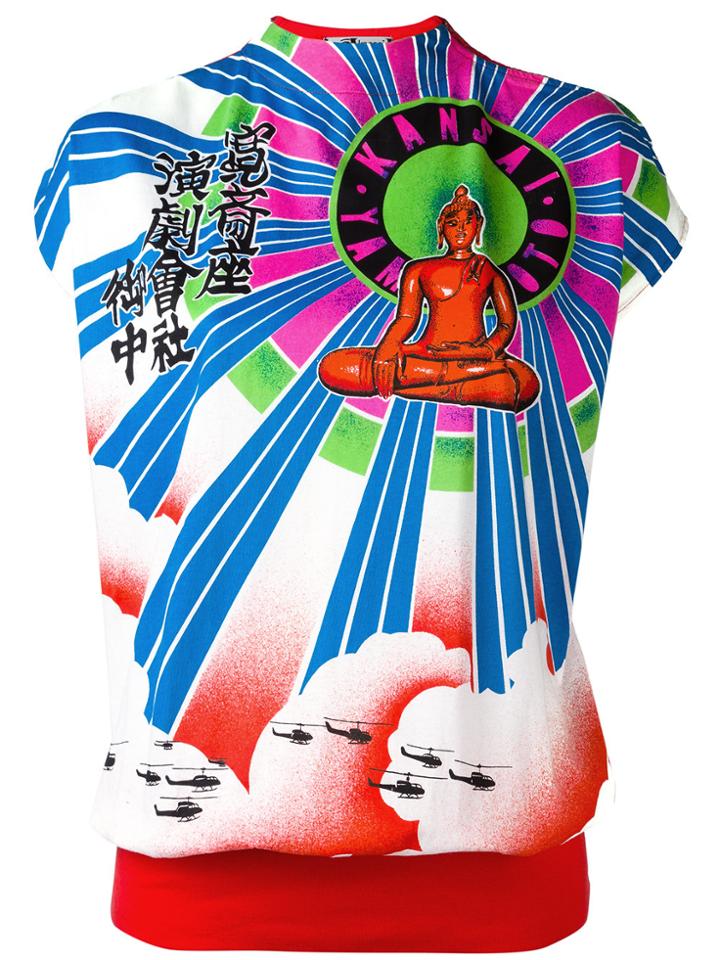 Kansai Yamamoto Vintage Buddha Print Top - Red