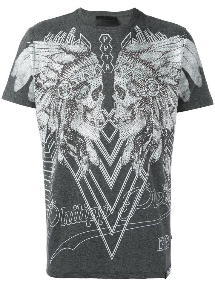 Philipp Plein 'dramatic' T-shirt, Men's, Size: Small, Grey, Cotton/spandex/elastane