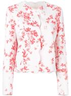 Giambattista Valli Scalloped Trim Floral Jacket, Women's, Size: 44, Pink/purple, Cotton/viscose/polyamide/silk