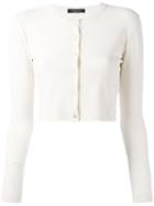 Roberto Collina - Cropped Cardigan - Women - Polyester/viscose - Xl, Nude/neutrals, Polyester/viscose