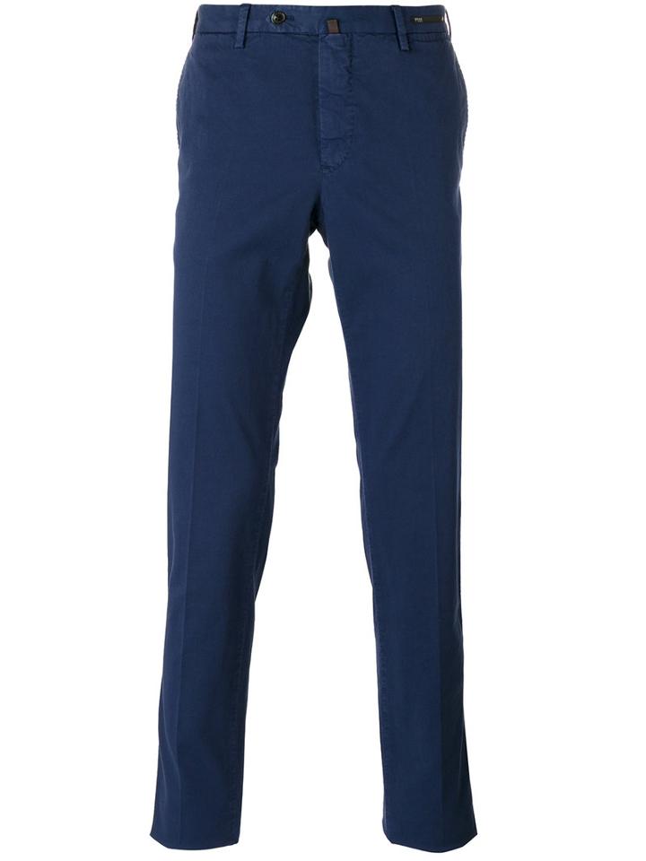 Pt01 Tapered Trousers, Men's, Size: 50, Blue, Cotton/linen/flax/elastodiene