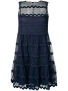 Red Valentino Wavy Tulle Dress - Blue