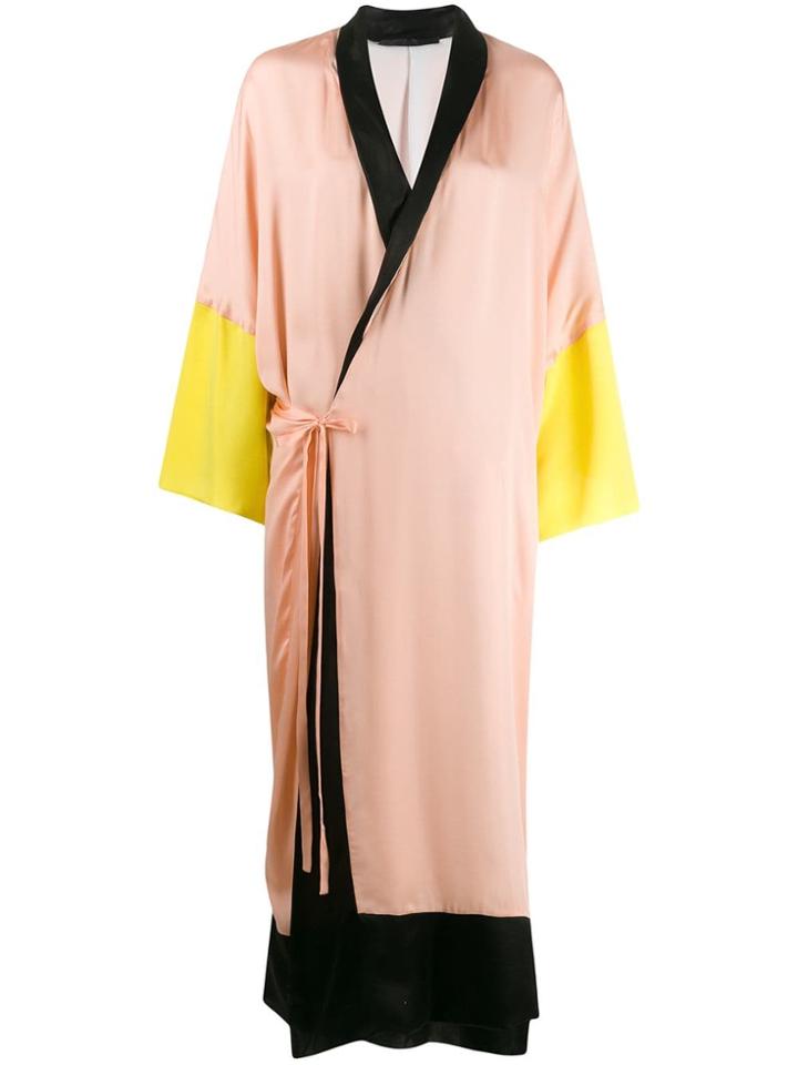 Haider Ackermann Colour Block Robe Wrap Dress - Pink