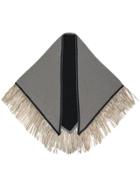 Antonia Zander Fringed Trim Scarf - Grey