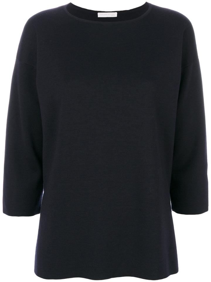 Fabiana Filippi Boat Neck Draped Top - Blue