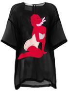 Moschino Marilyn Applique Mesh T-shirt - Black