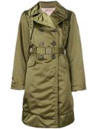 No21 Belted Satin Trench Coat - Green