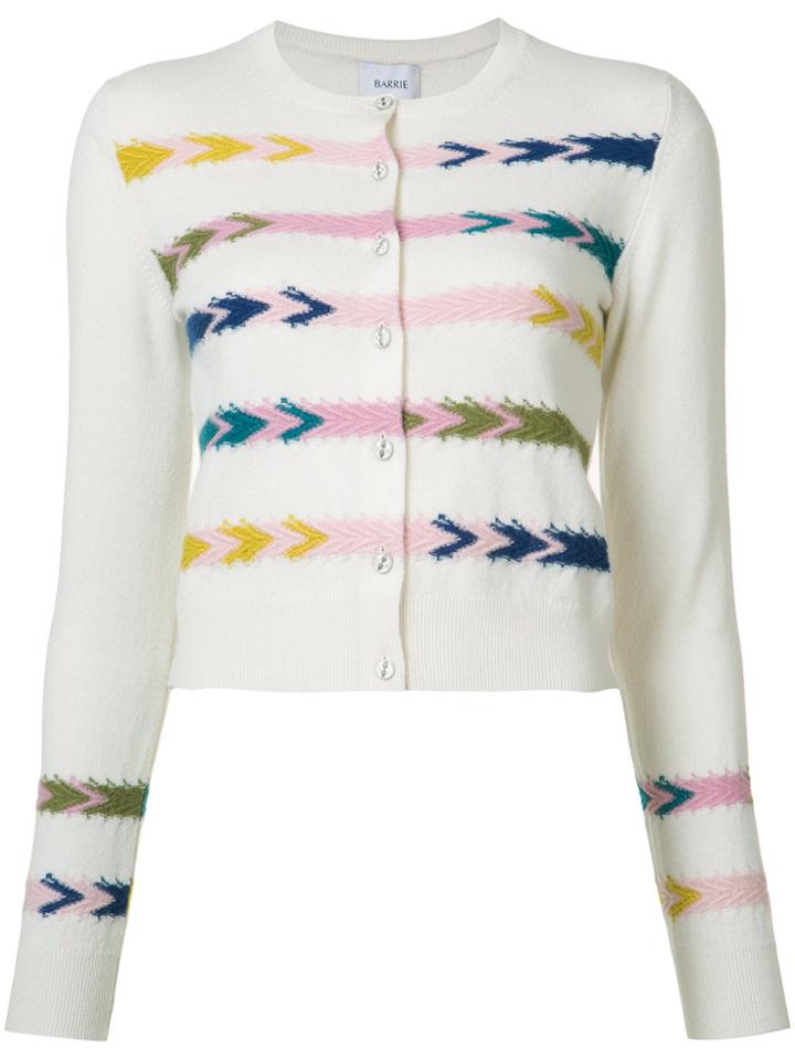 Barrie Cashmere Chevron Cardigan - White