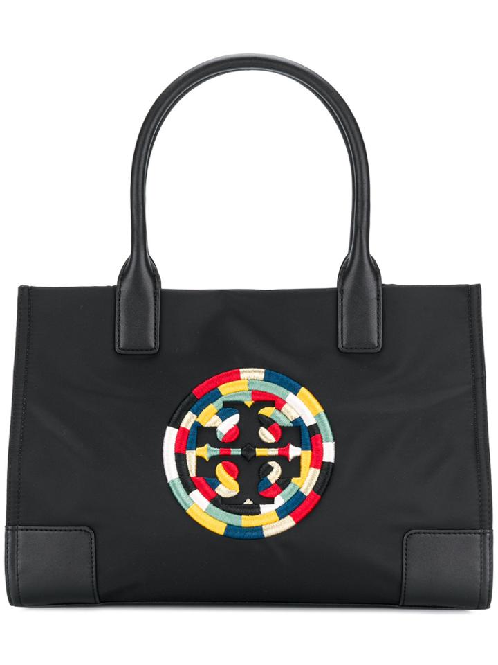 Tory Burch Ella Embroidered Mini Tote - Black
