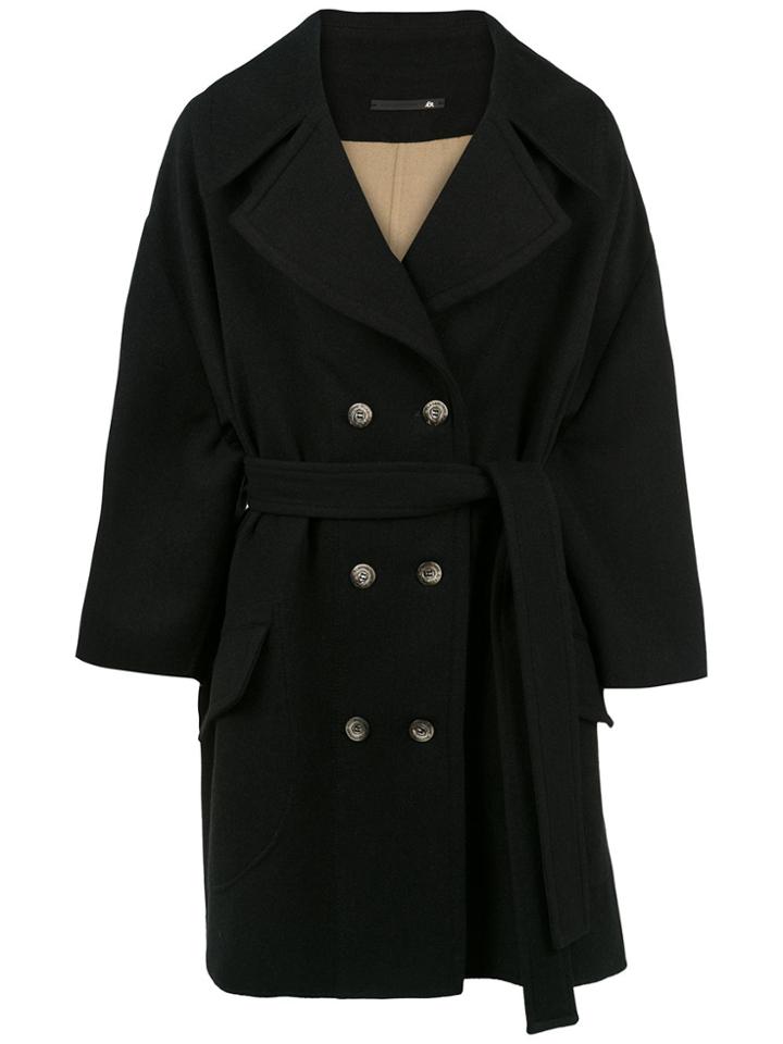 À La Garçonne Oversized Wool Coat - Black