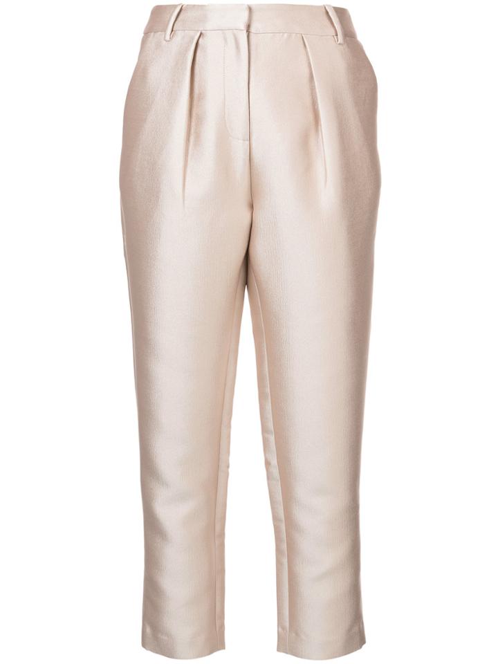 Co Metallic Tailored Trousers - Nude & Neutrals
