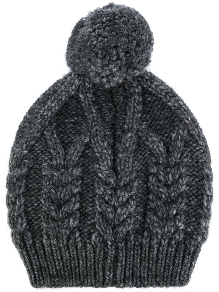 Moncler Cable Knit Beanie - Grey