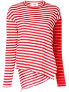 Ports 1961 Striped Jumper, Women's, Size: Medium, Red, Virgin Wool