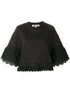 Mcq Alexander Mcqueen Broderie Anglaise Trim Sweatshirt - Black