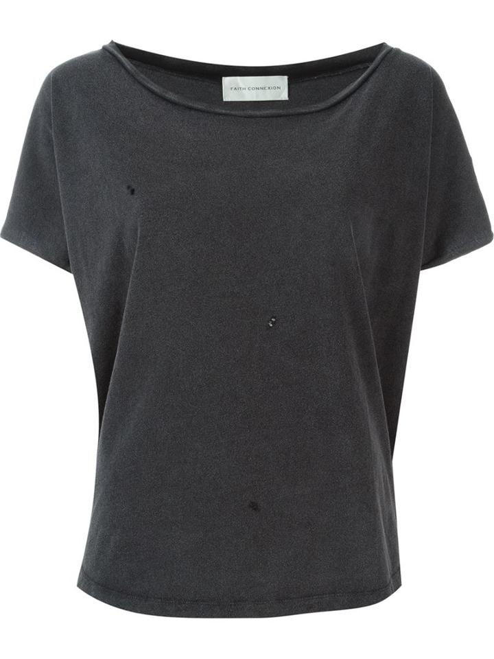 Faith Connexion Scoop Neck T-shirt, Women's, Size: Xs, Black, Cotton