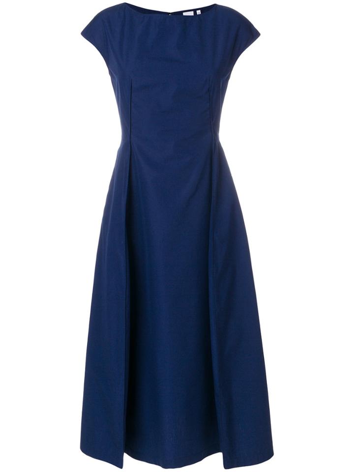 Aspesi Pleat Detailed Midi Dress - Blue