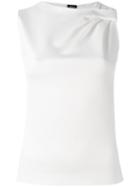 Armani Jeans - Gathered Detail Tank Top - Women - Polyester/spandex/elastane/viscose - 44, White, Polyester/spandex/elastane/viscose