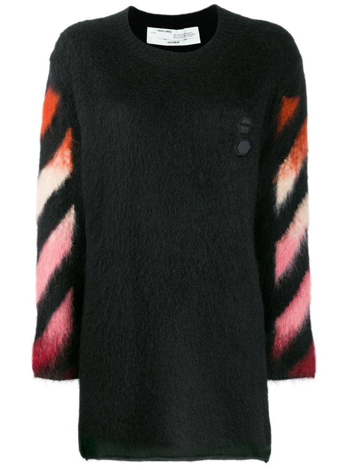 Off-white Logo Knitted Short Dress - Black