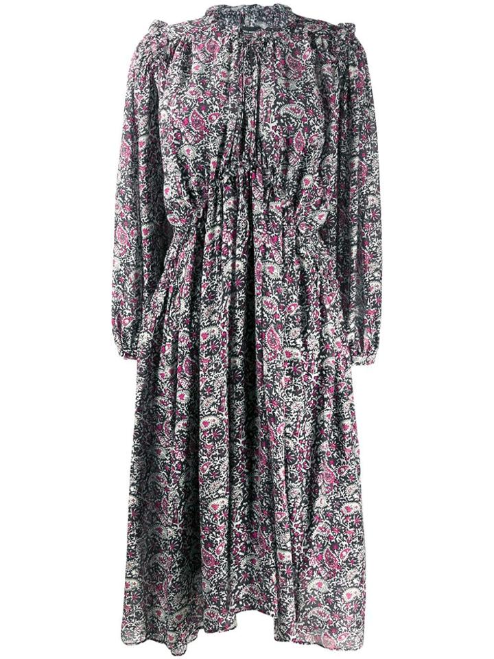 Isabel Marant Paisley Print Flared Dress - Black