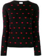 Red Valentino Heart Print Sweater - Black