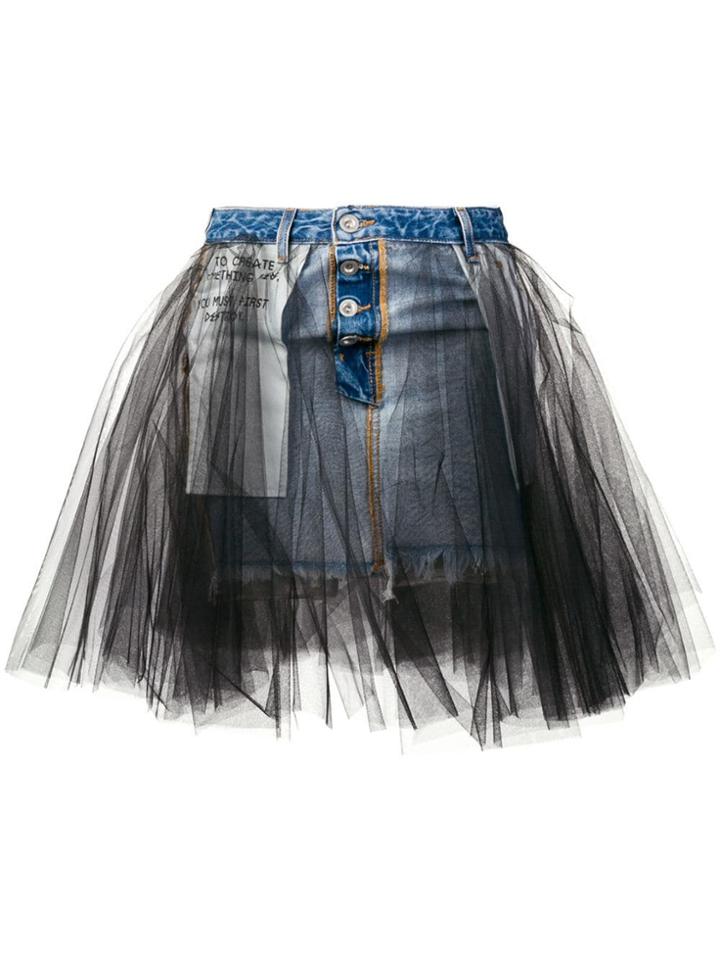 Unravel Project Layered Mini Skirt - Blue