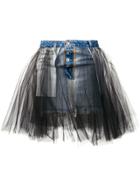 Unravel Project Layered Mini Skirt - Blue
