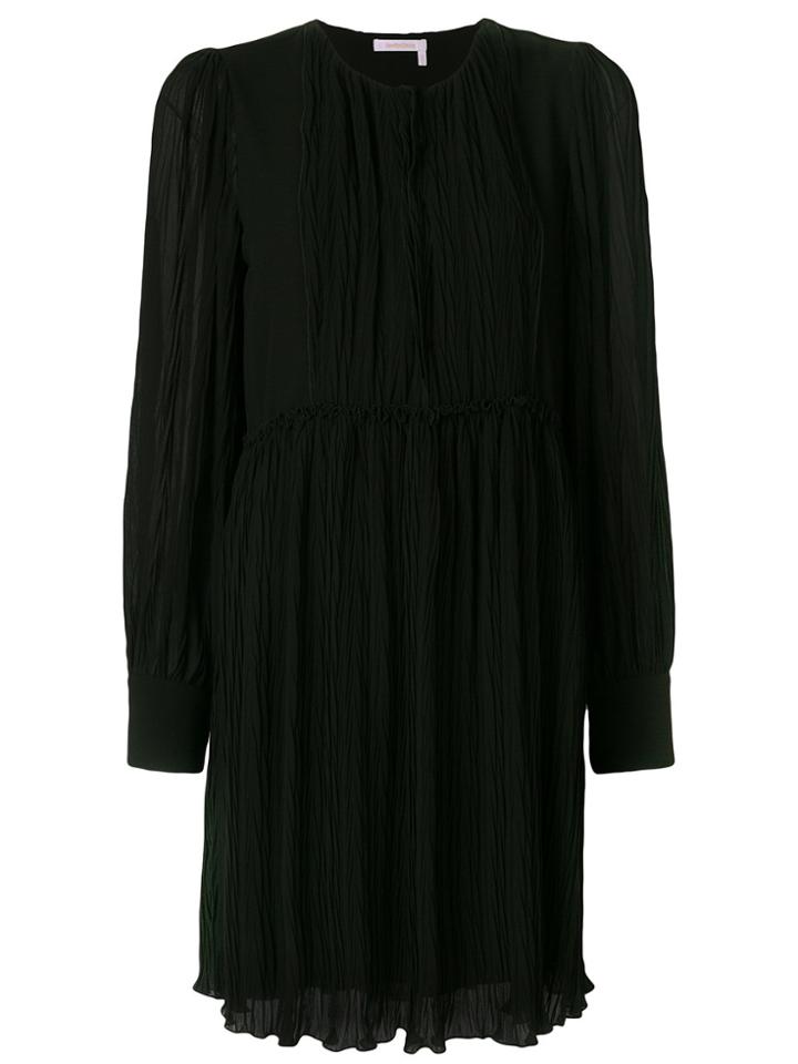 See By Chloé Creased Mini Dress - Black