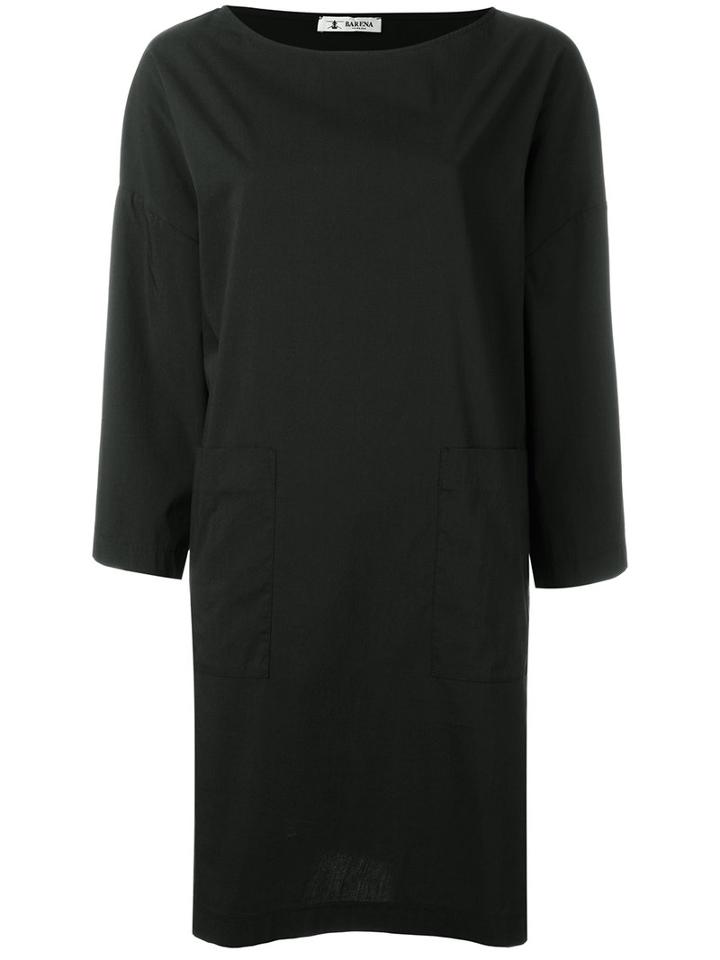 Barena - Longsleeved Shift Dress - Women - Cotton/polyester/spandex/elastane - 40, Women's, Black, Cotton/polyester/spandex/elastane