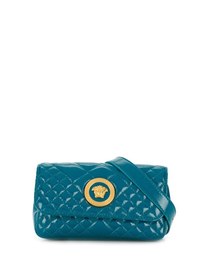 Versace Quilted Medusa Head Belt Bag - Blue
