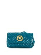 Versace Quilted Medusa Head Belt Bag - Blue