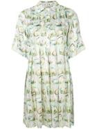 Carven Sheep Print Shirt Dress - Green