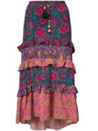 Figue - Sarita Skirt - Women - Silk - M, Pink/purple, Silk