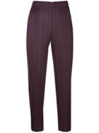 Pleats Please Issey Miyake Pleated Crop Trousers - Purple