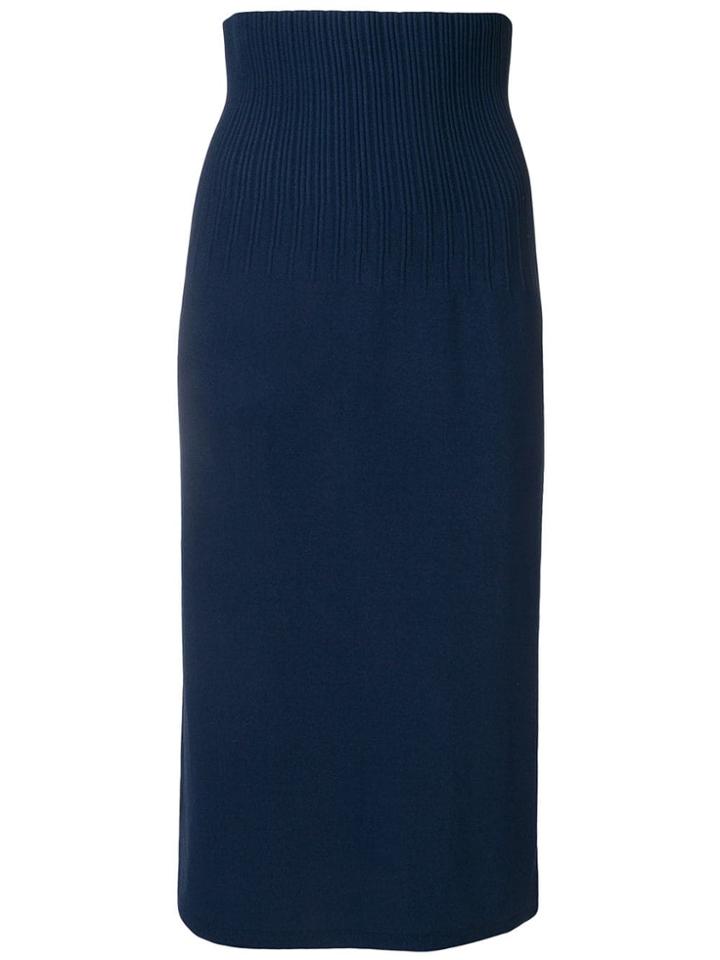 Roberto Collina Ribbed Pencil Skirt - Blue