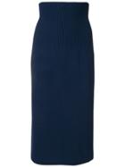 Roberto Collina Ribbed Pencil Skirt - Blue